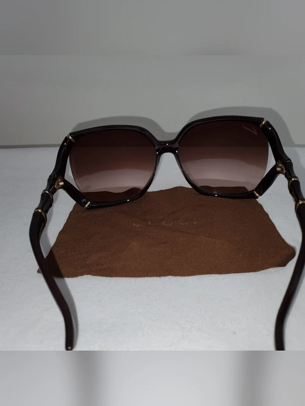 Gucci Men’s Black Sunglasses with Silver Accent